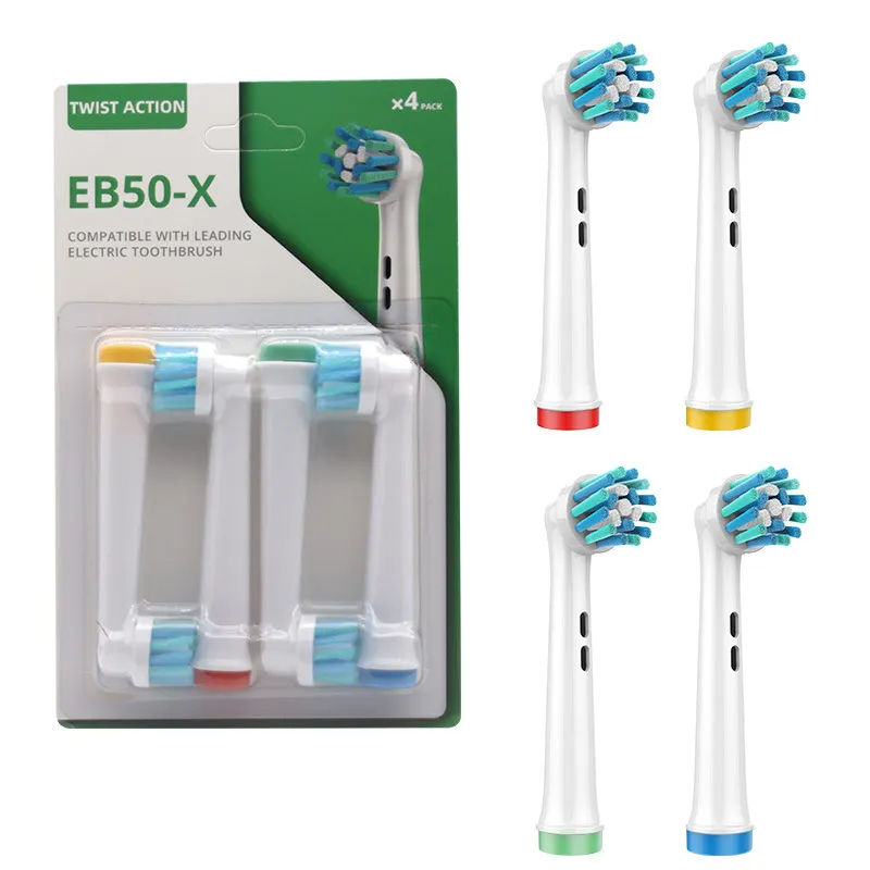 Electric Toothbrush Replacement Brush Heads for Oral Electric Toothbrush Cross Action Replacement Head Soft Bristle for Home Use