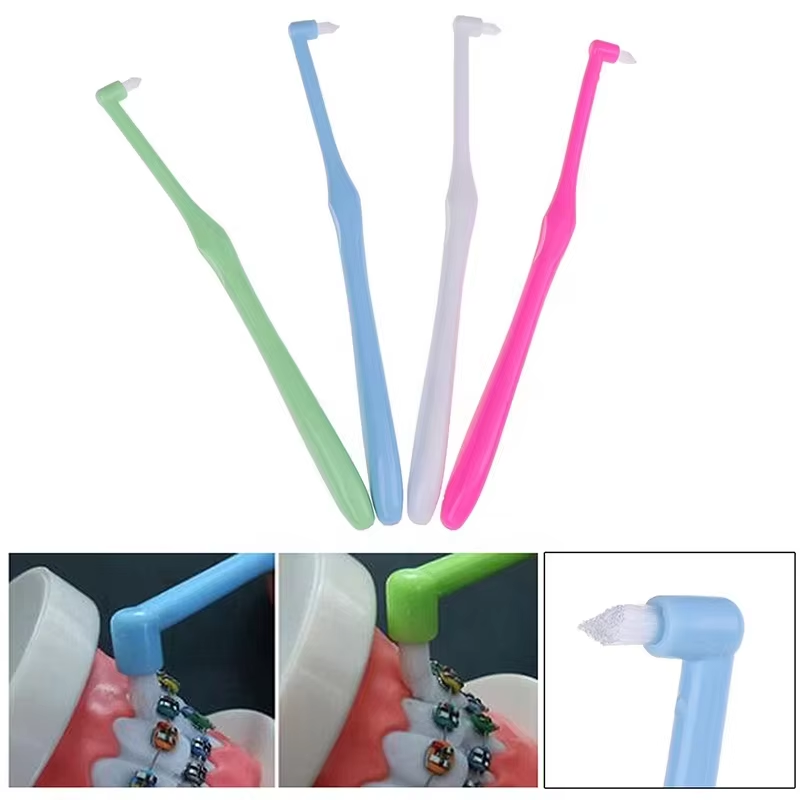 Orthodontic Interdental Brush Age-Appropriate Nylon Tooth Stain Eraser for Adults 4pcs Per Pack